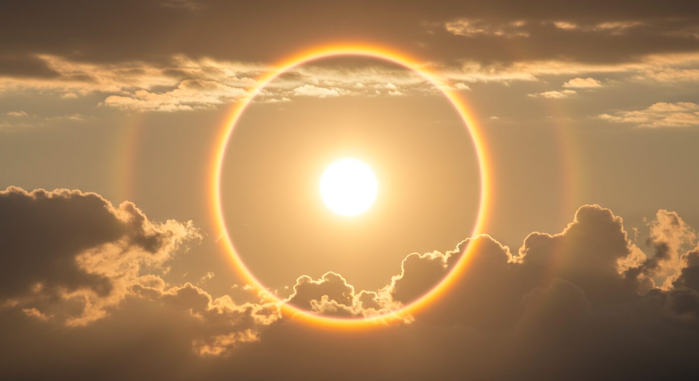 太陽と虹の輪が示す高次の導き