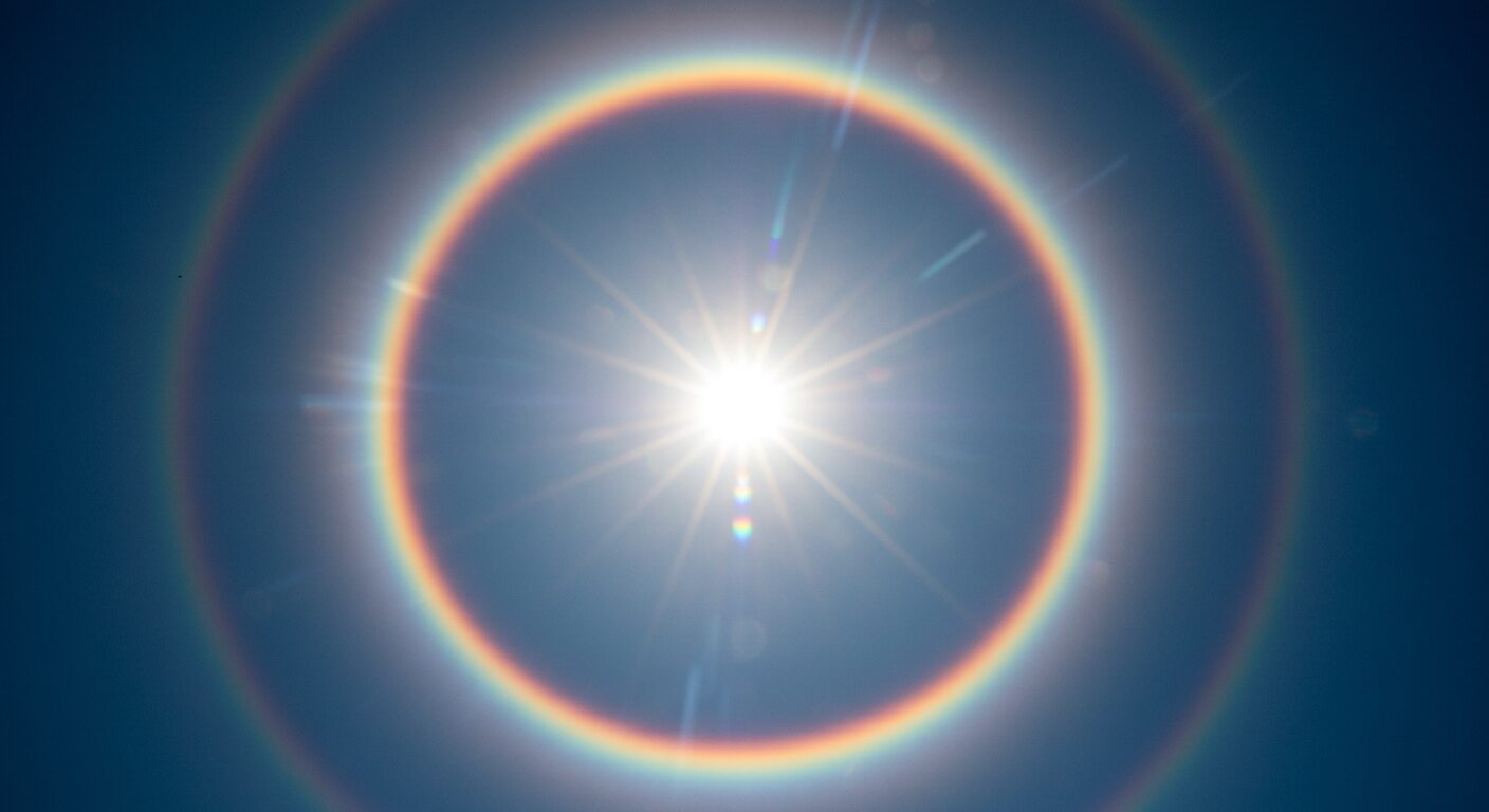 スピリチュアル！太陽と虹の輪が示す奇跡のサイン
