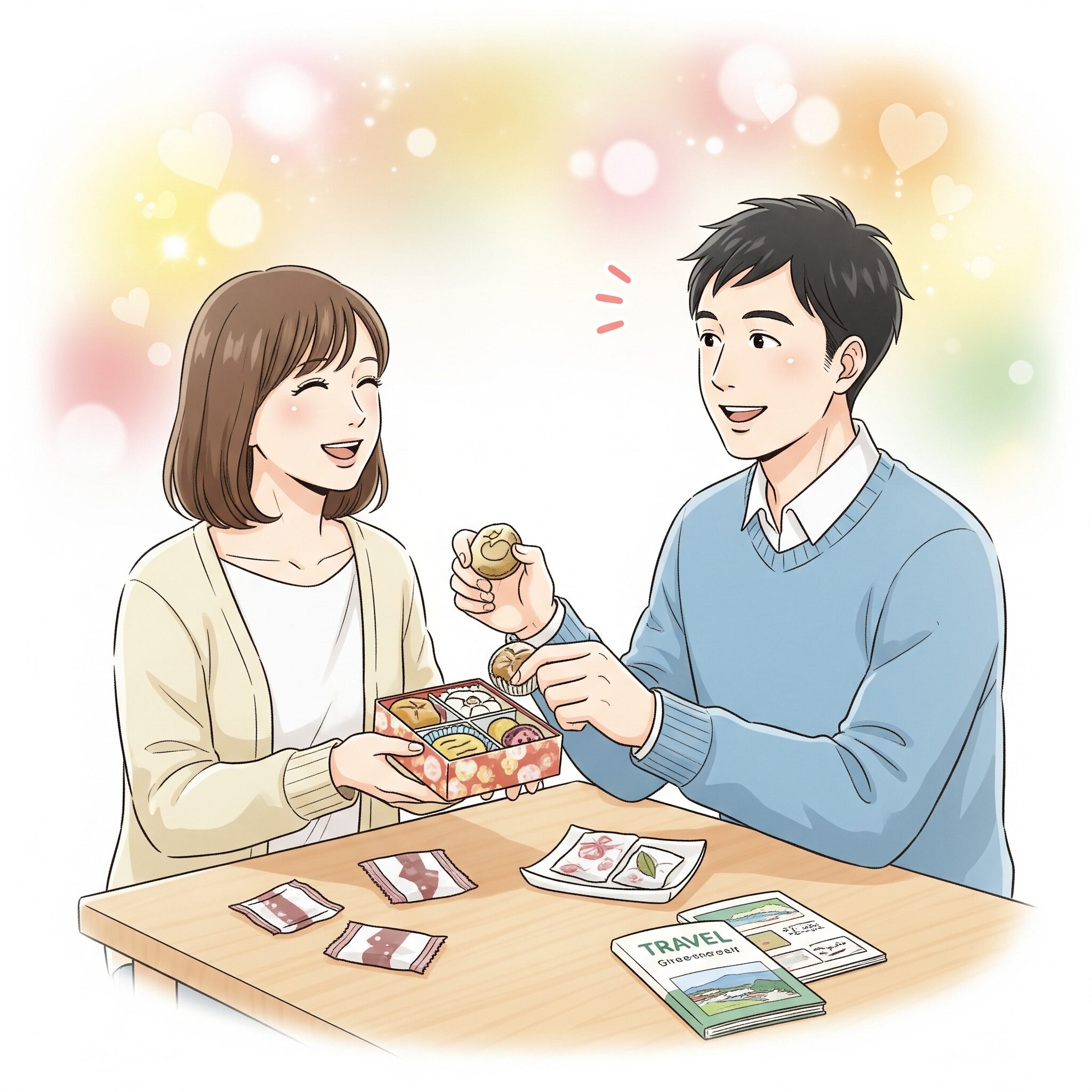 お土産ありがとうの返事を好きな人へ送るには