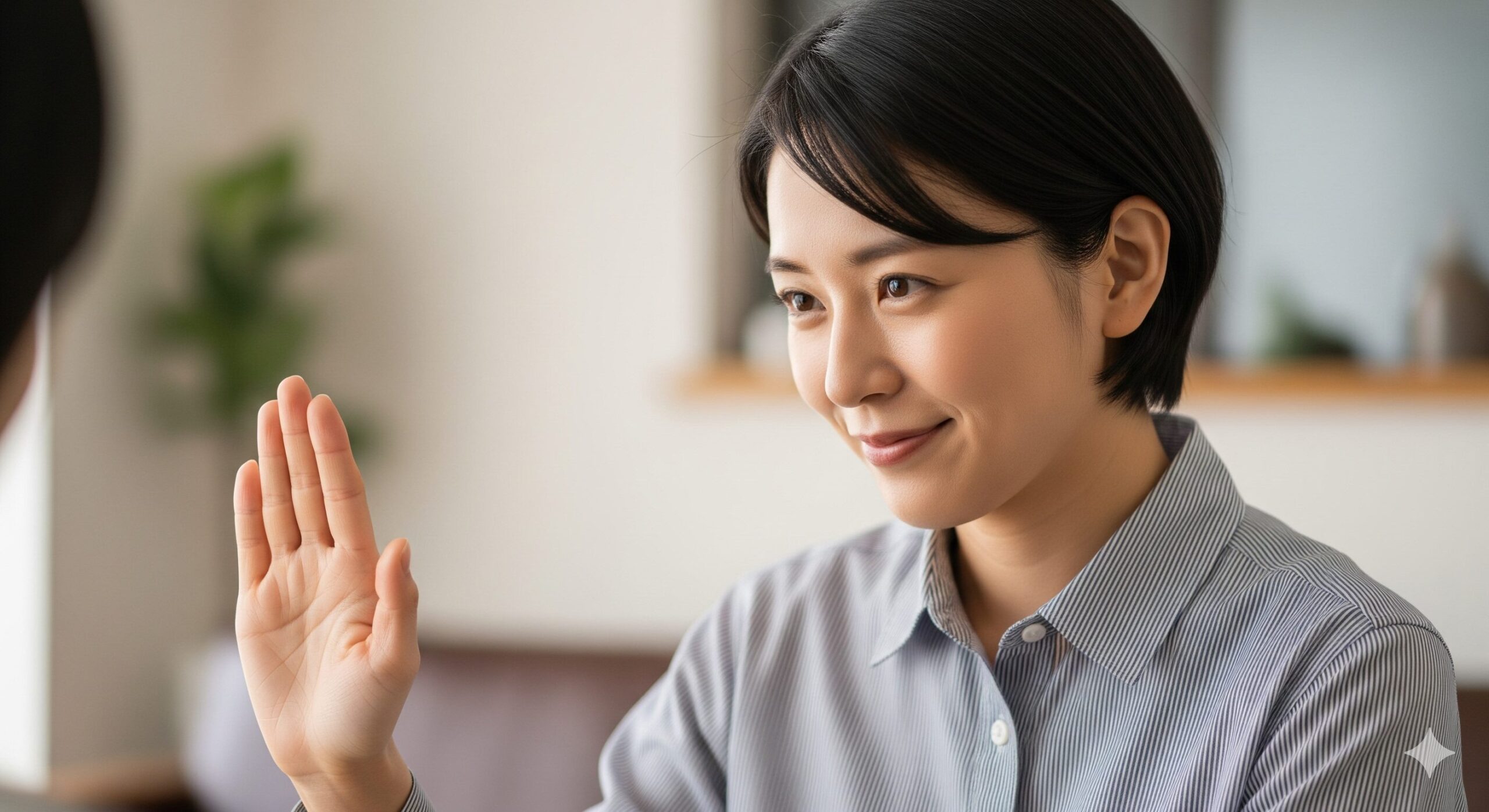相手に配慮し、穏やかな表情で断る日本人