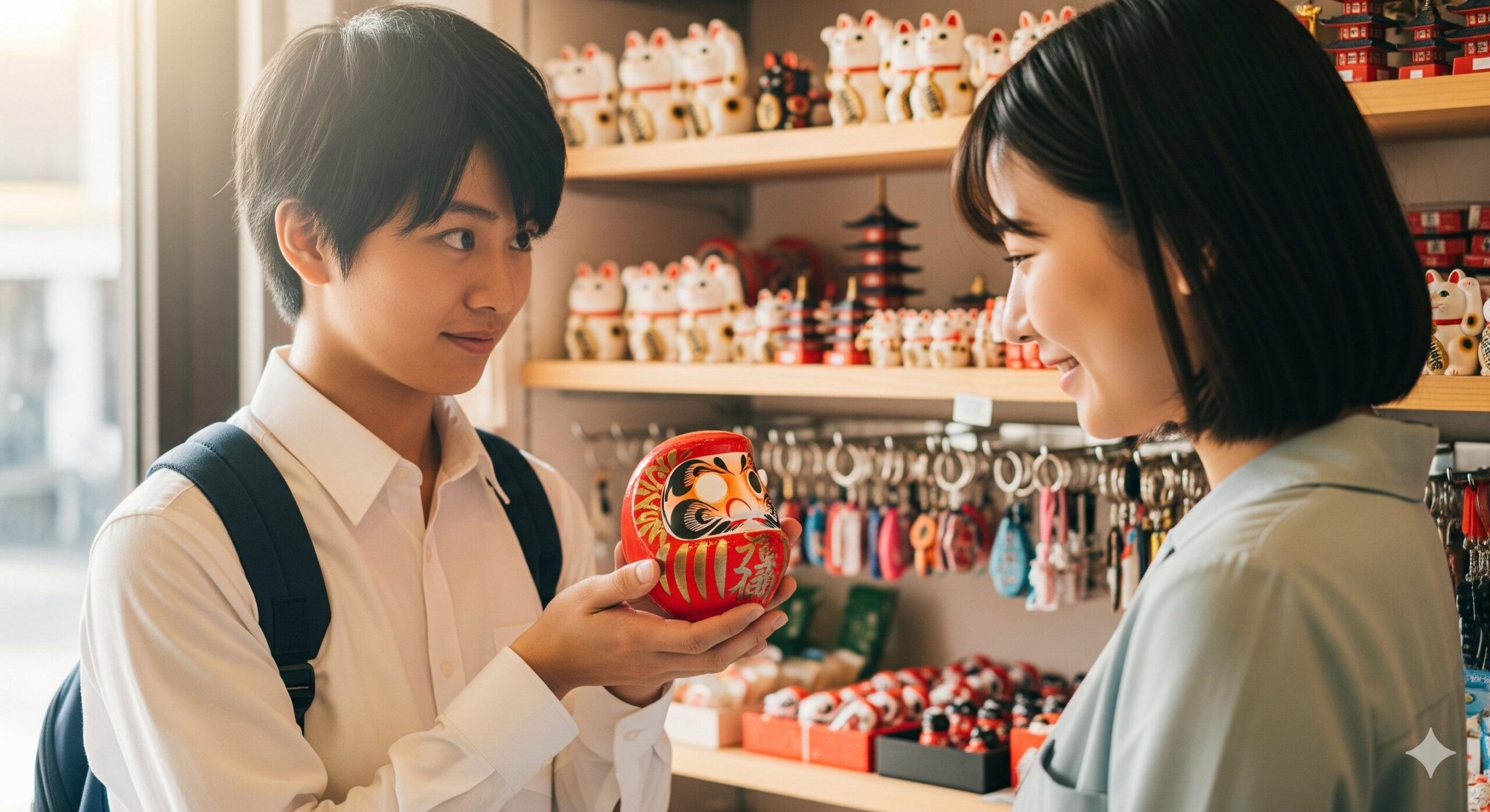 好きな人にお土産をリクエストする若い日本人